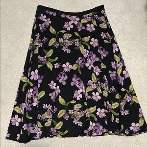 Floral Black and Purple Skirt